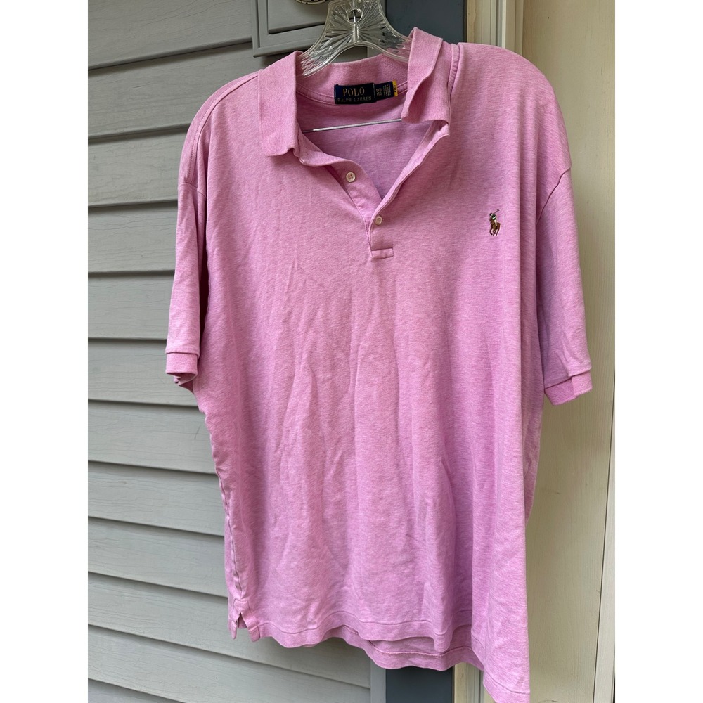 Polo Ralph Lauren Mens Pink Heather Short Sleeve Polo Shirt 1XB Classic Fit